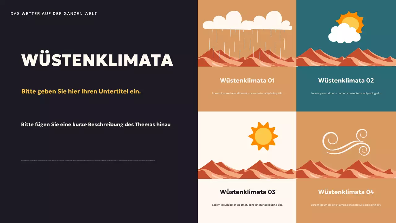 Blaugrüne moderne Wetterpräsentation