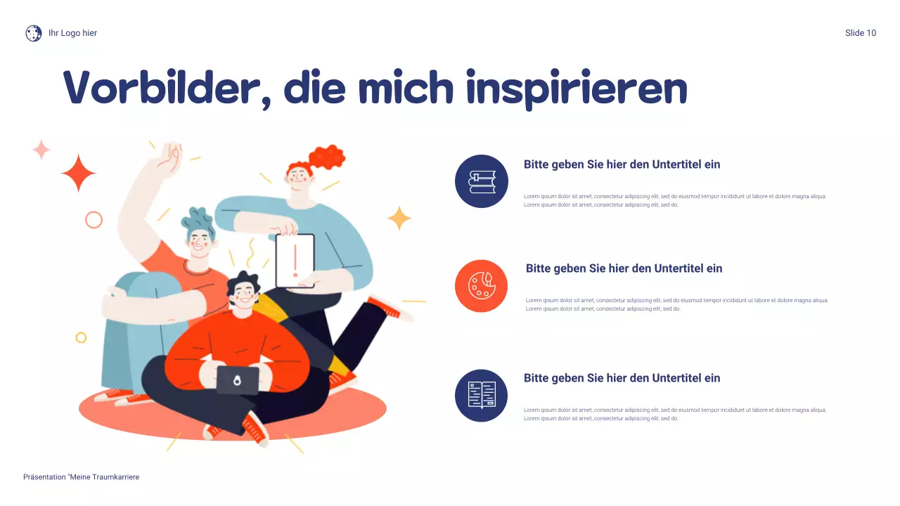 Blau und Orange Verspielte Präsentation „Mein Traumberuf“