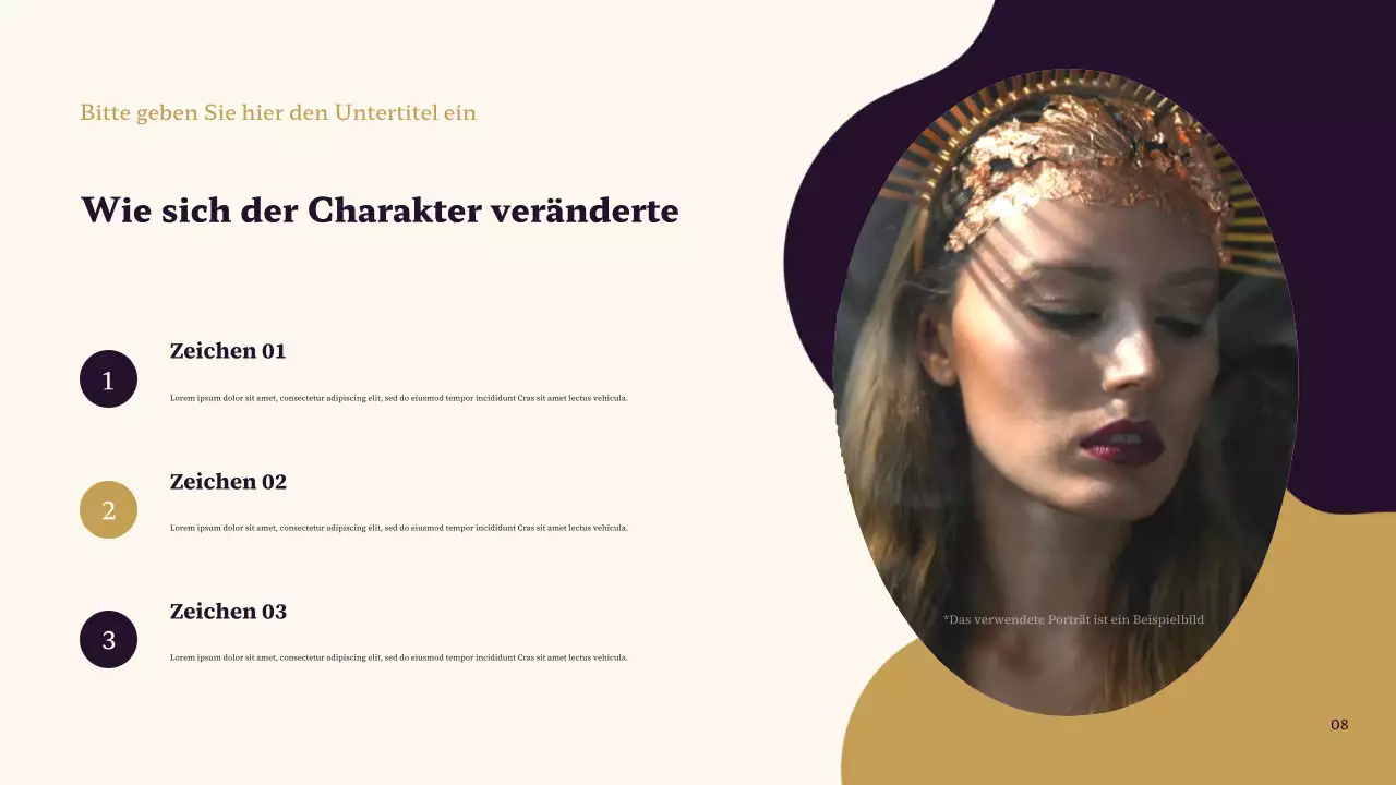 Lila und Braun – Klassische Präsentation „Mein Lieblingscharakter“