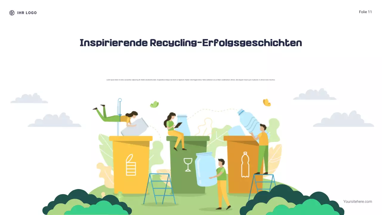 Marineblau und Grün: Moderne Präsentation „Warum Recycling wichtig ist“