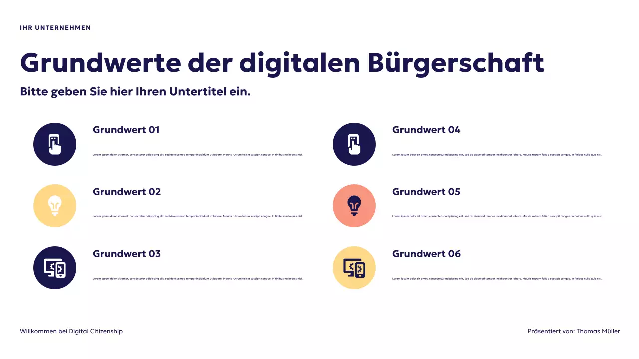 Blaue futuristische digitale Staatsbürgerschaft Präsentation