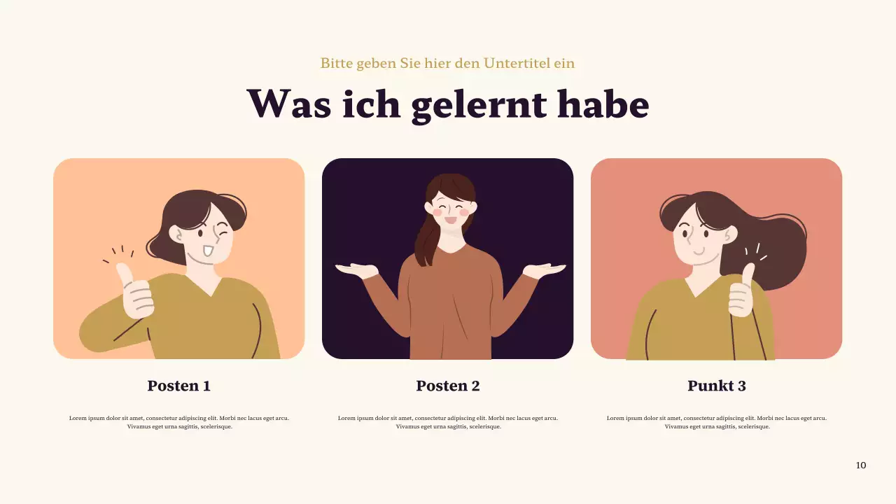 Lila und Braun – Klassische Präsentation „Mein Lieblingscharakter“