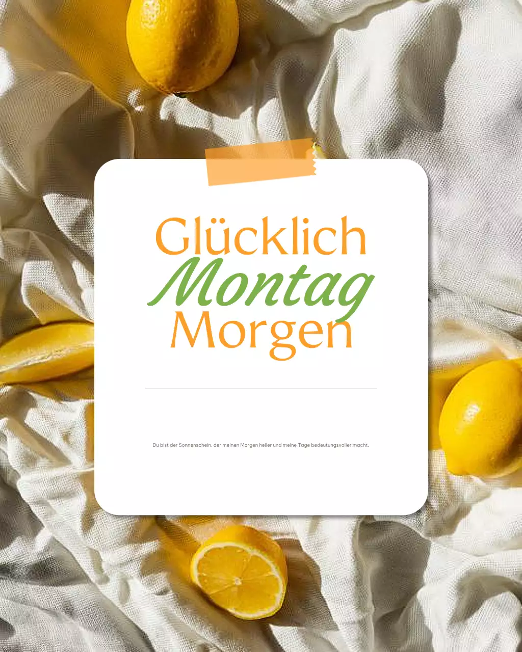 Gelber minimalistischer Morgengruß-Instagram-Beitrag
