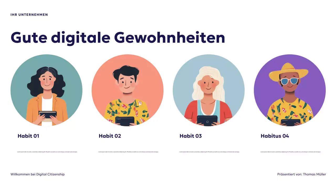 Blaue futuristische digitale Staatsbürgerschaft Präsentation