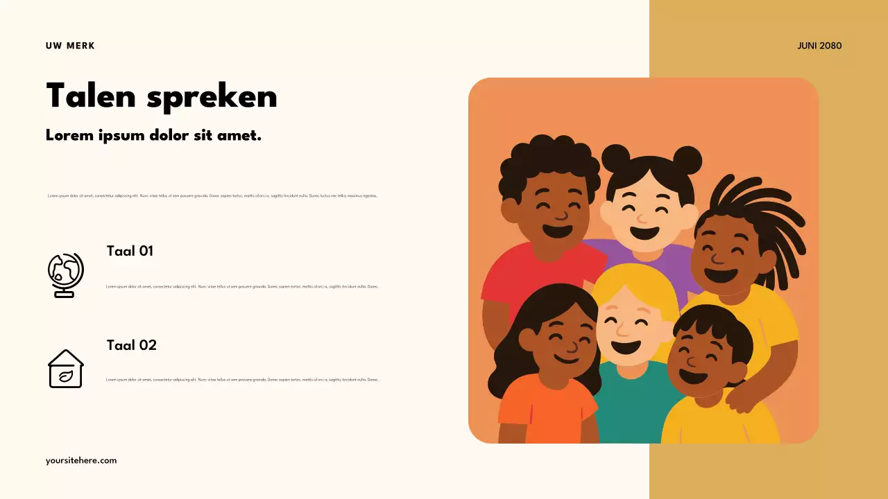 Presentatie van de Orange Retro Multiculturele Klas