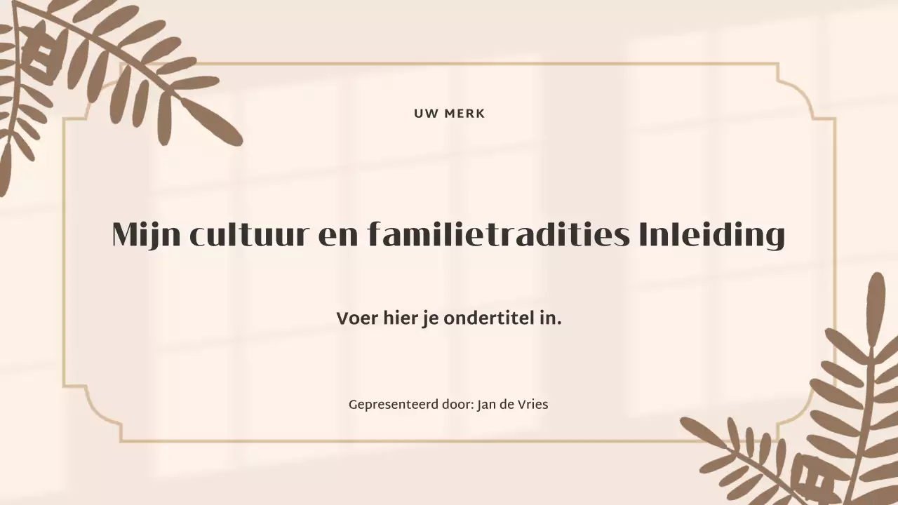 Beige Elegante Cultuurpresentatie