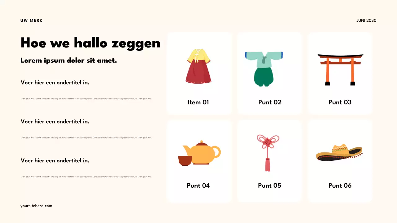 Presentatie van de Orange Retro Multiculturele Klas