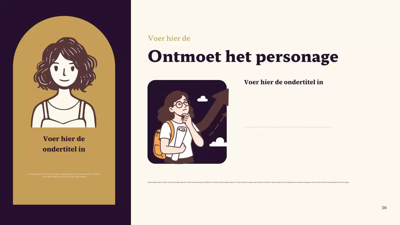 Paars en bruin Klassieke Mijn favoriete karakterpresentatie