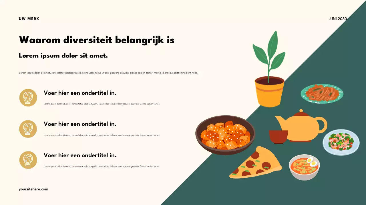 Presentatie van de Orange Retro Multiculturele Klas