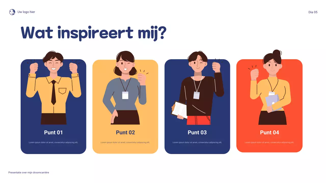 Blauw en oranje speels Mijn droomcarrière presentatie