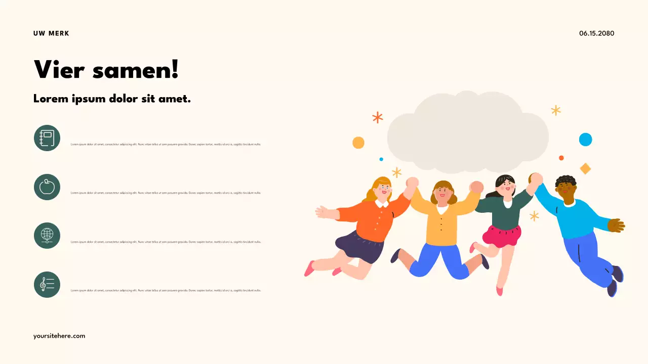 Presentatie van de Orange Retro Multiculturele Klas