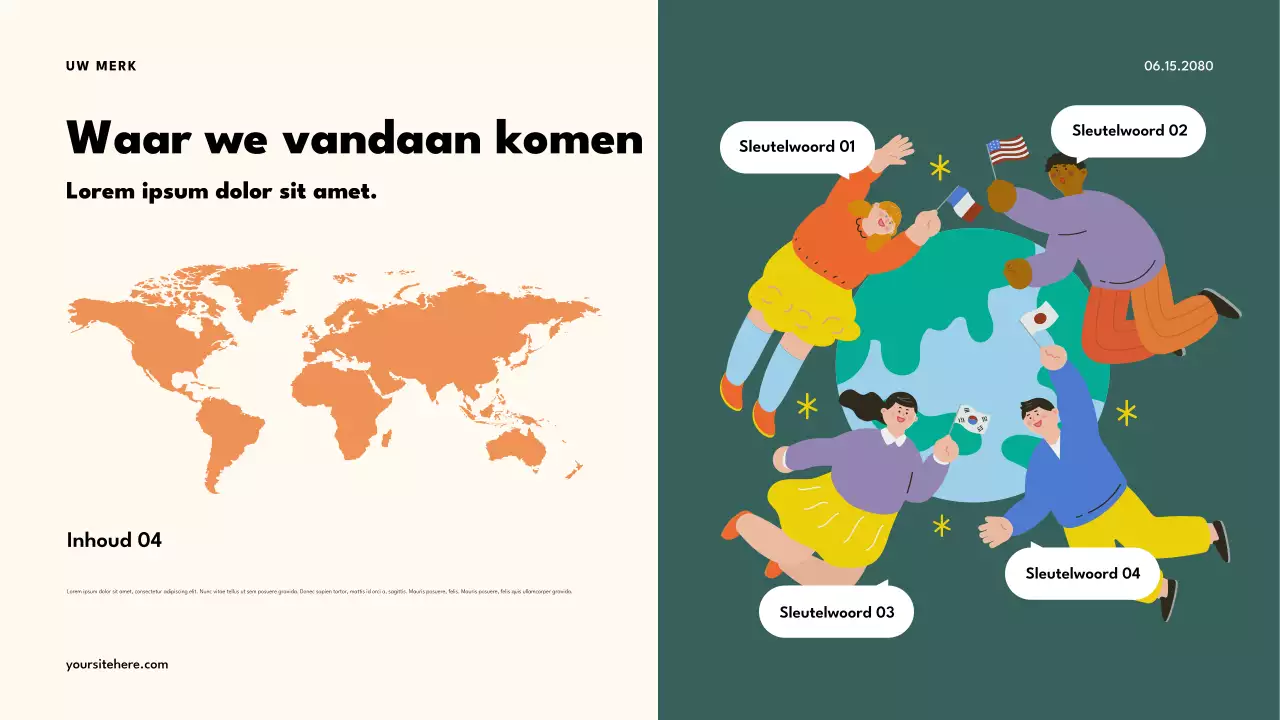 Presentatie van de Orange Retro Multiculturele Klas