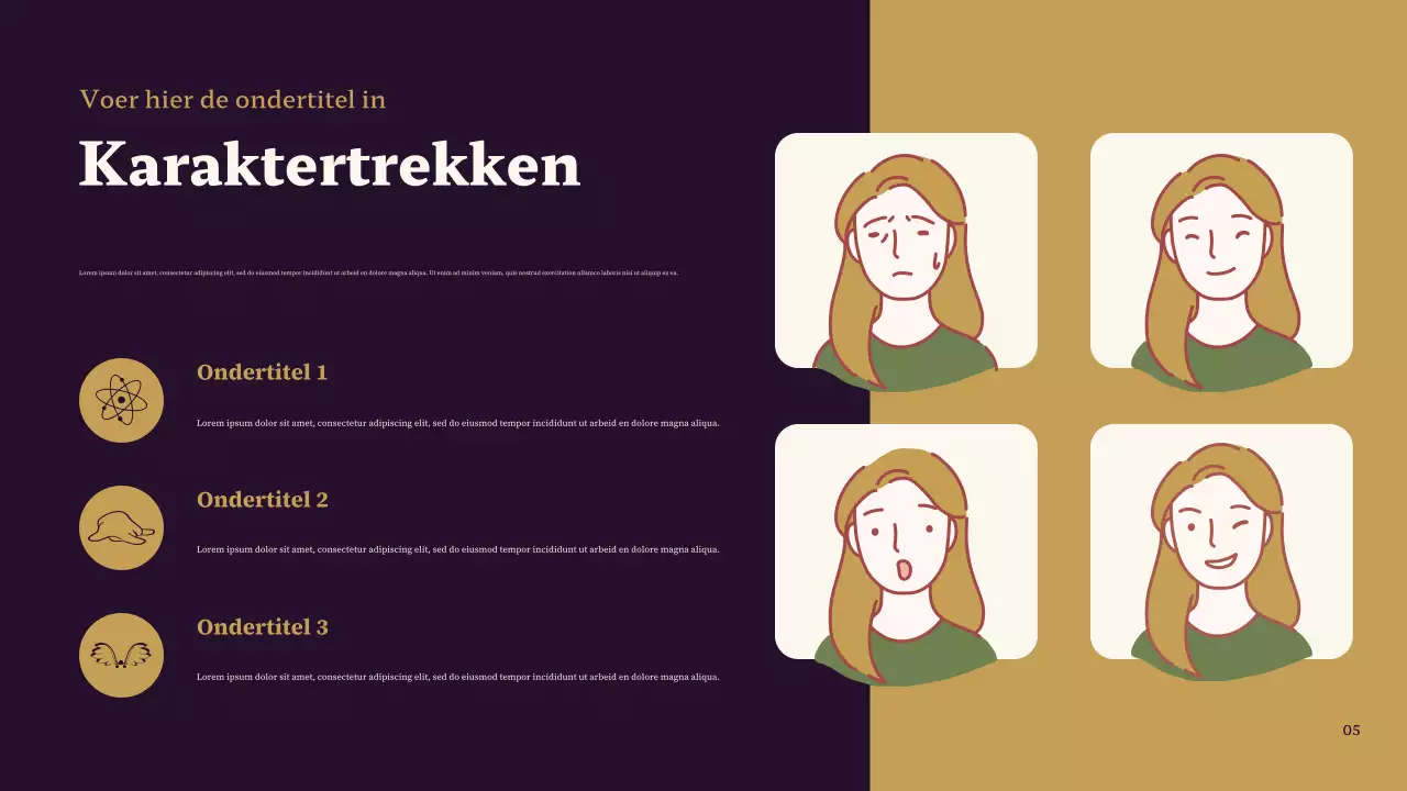 Paars en bruin Klassieke Mijn favoriete karakterpresentatie