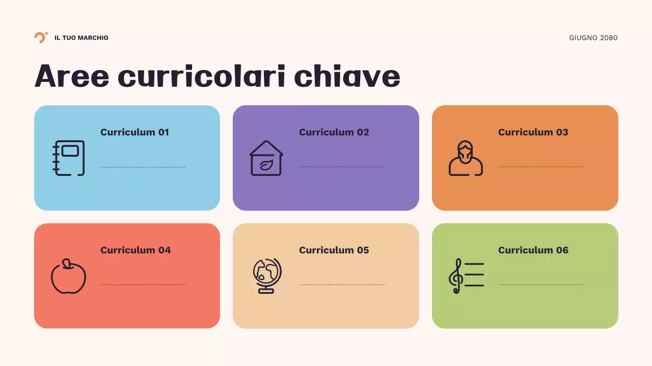 Presentazione del nuovo anno scolastico con motivo geometrico arancione