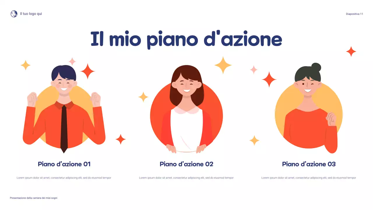 Presentazione del mio sogno di carriera: giocoso blu e arancione