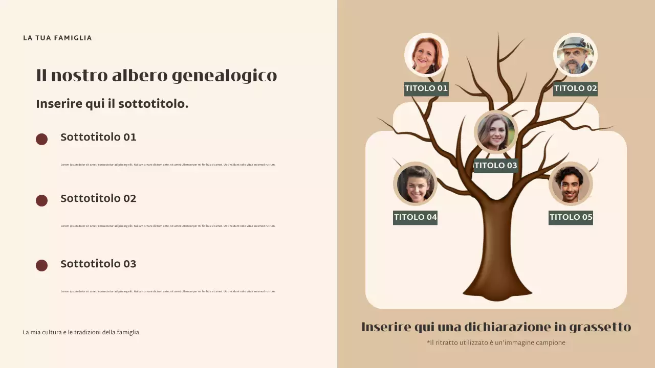 Presentazione della cultura elegante beige