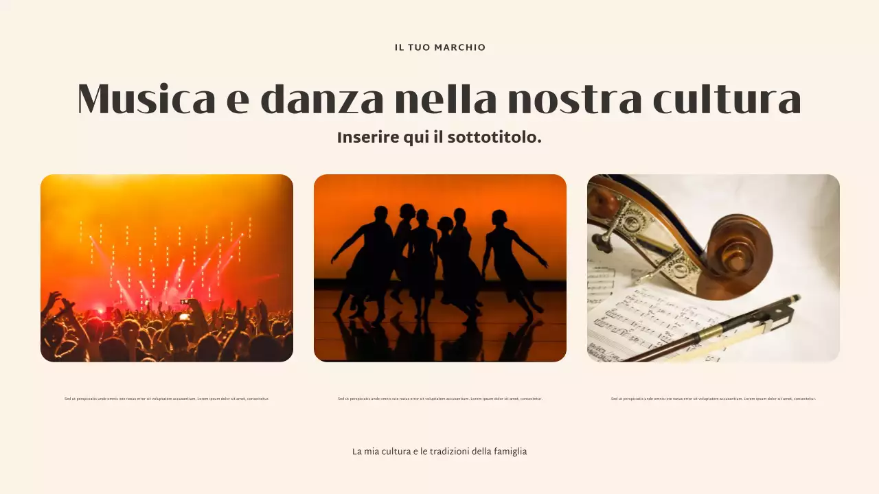 Presentazione della cultura elegante beige