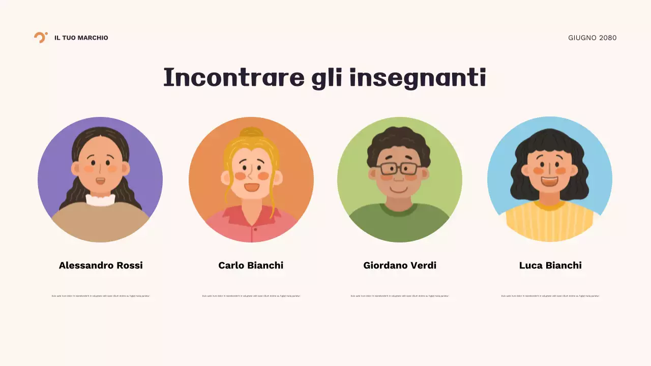 Presentazione del nuovo anno scolastico con motivo geometrico arancione