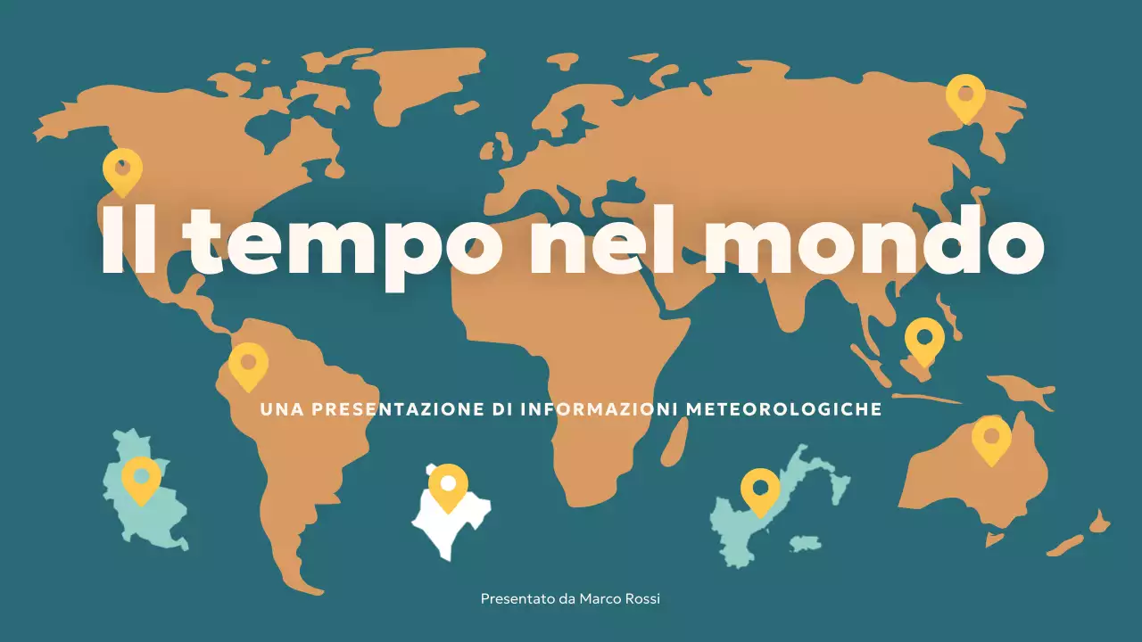 Presentazione del meteo moderno in verde acqua