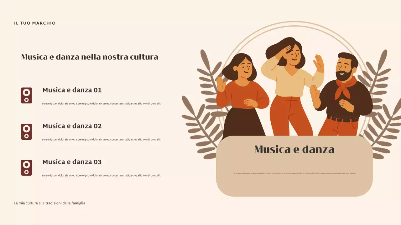 Presentazione della cultura elegante beige