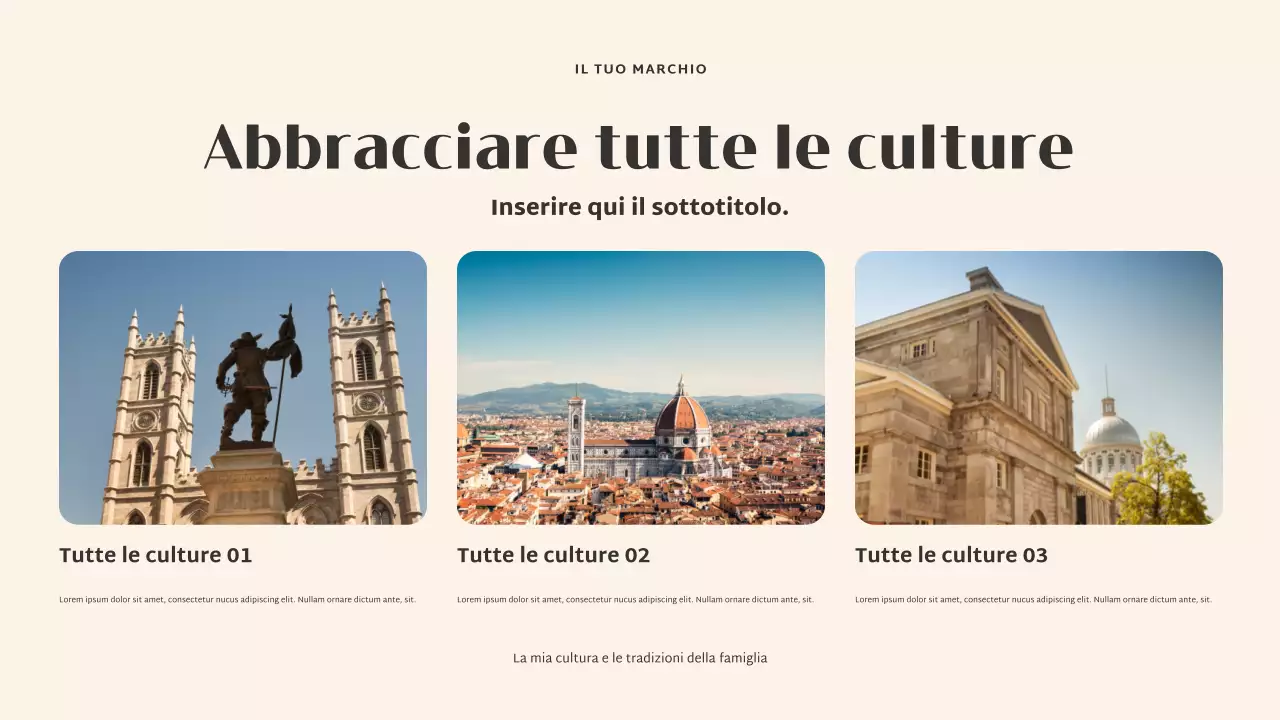 Presentazione della cultura elegante beige