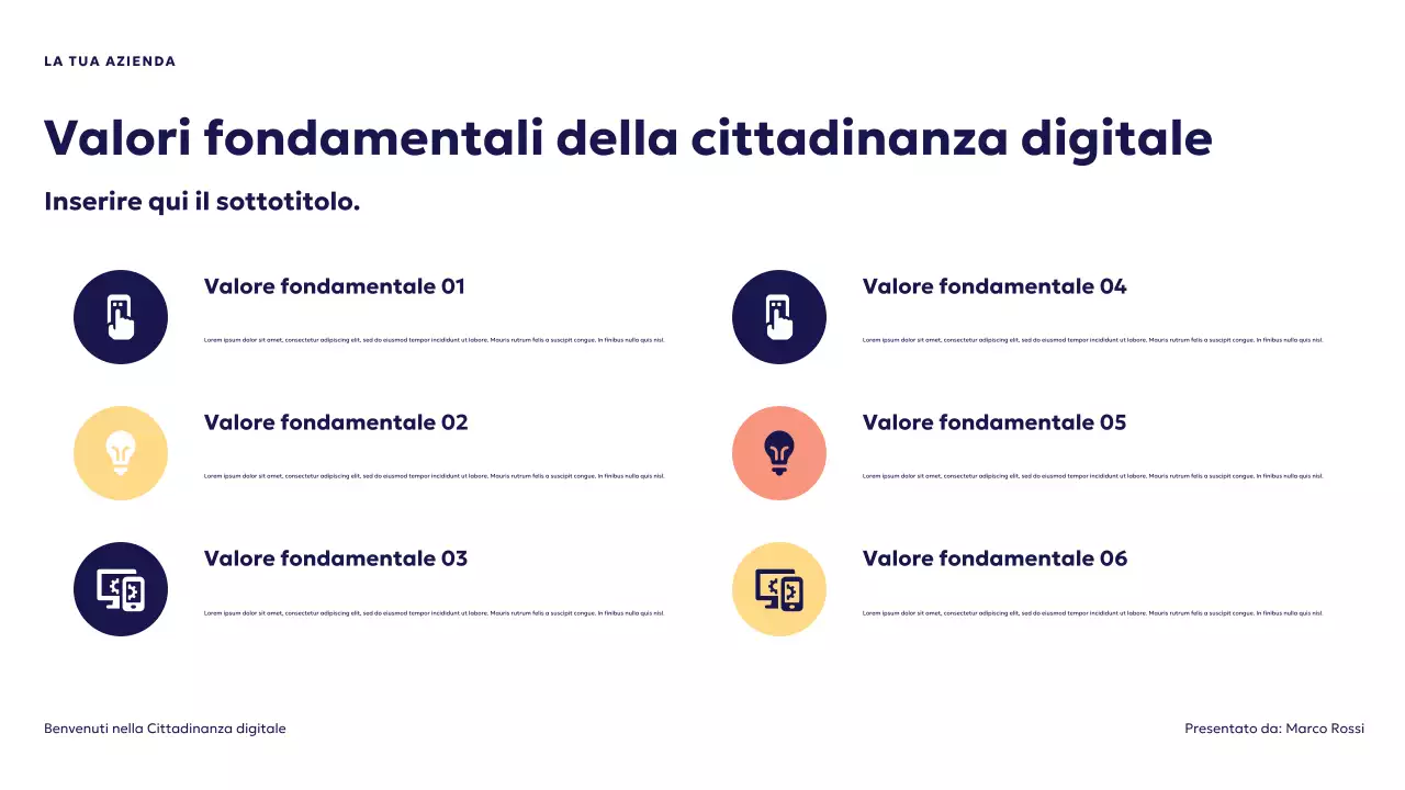 Presentazione sulla cittadinanza digitale futuristica blu