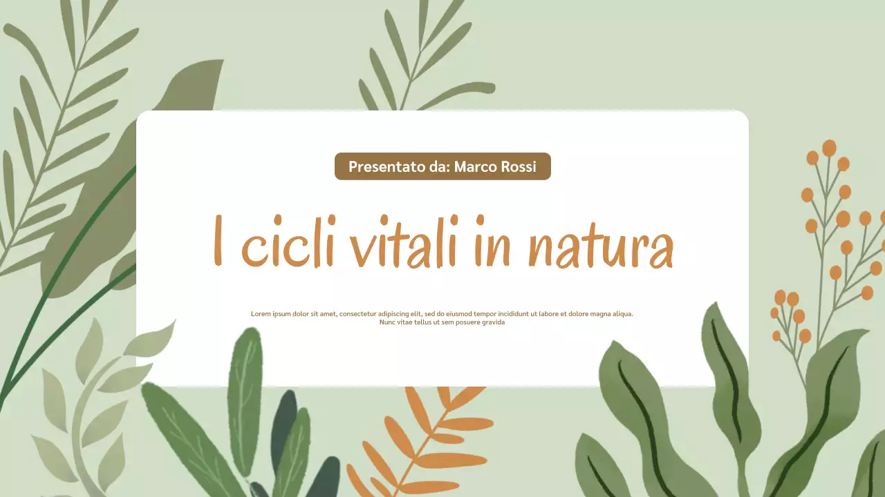 Presentazione sui cicli di vita della natura botanica della salvia