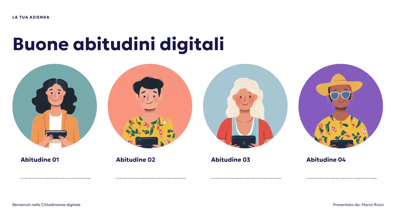 Presentazione sulla cittadinanza digitale futuristica blu