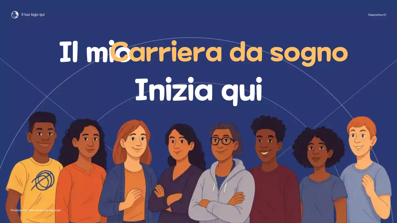 Presentazione del mio sogno di carriera: giocoso blu e arancione