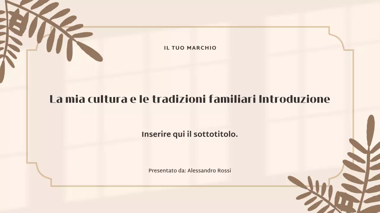 Presentazione della cultura elegante beige