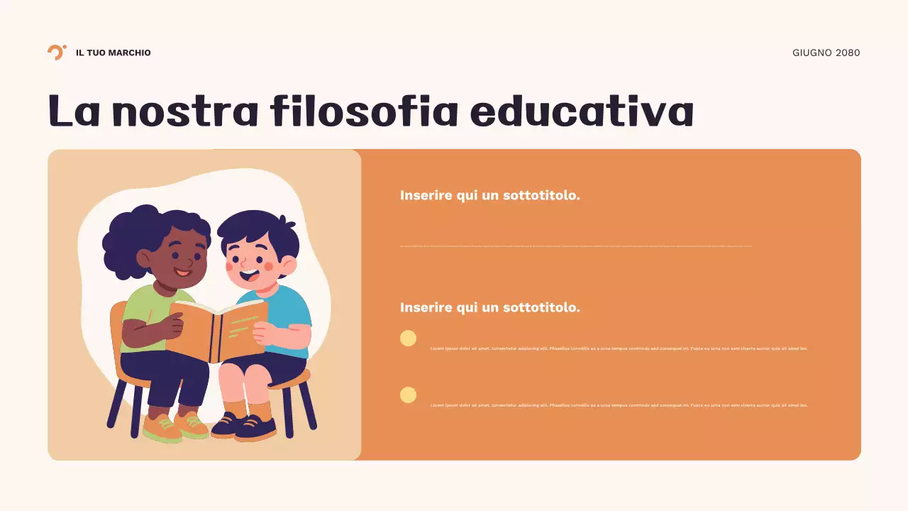 Presentazione del nuovo anno scolastico con motivo geometrico arancione