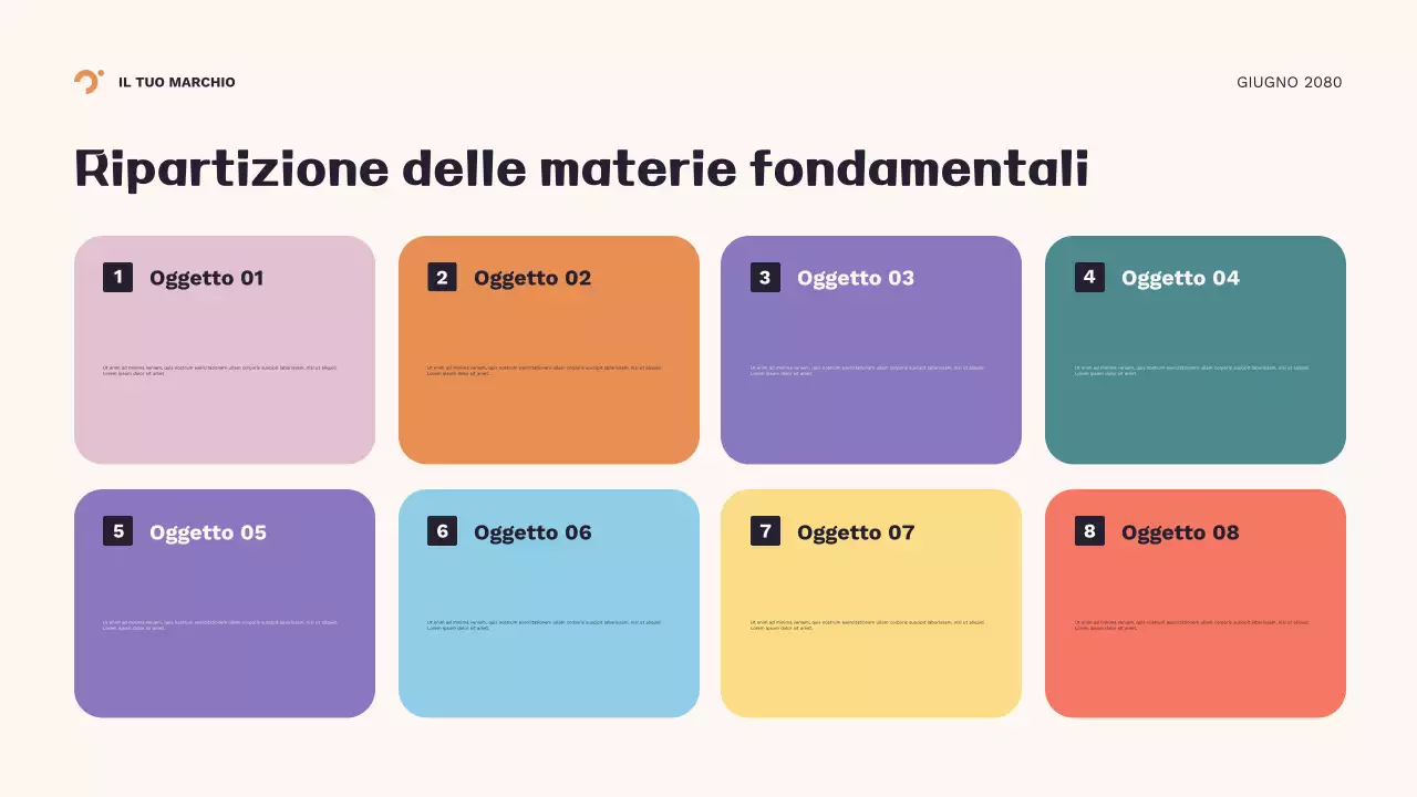 Presentazione del nuovo anno scolastico con motivo geometrico arancione