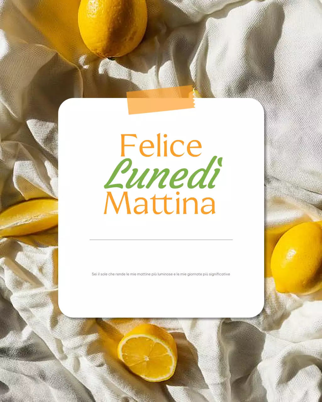 Post Instagram di saluto mattutino minimale giallo