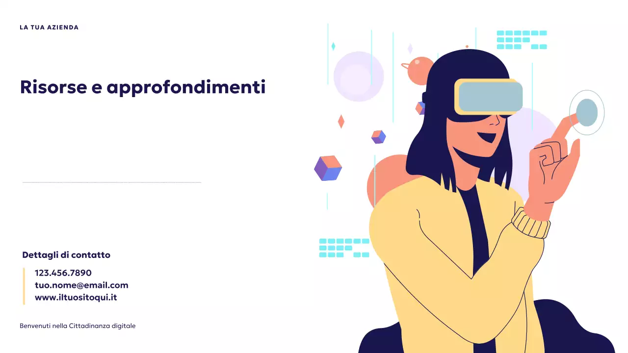 Presentazione sulla cittadinanza digitale futuristica blu