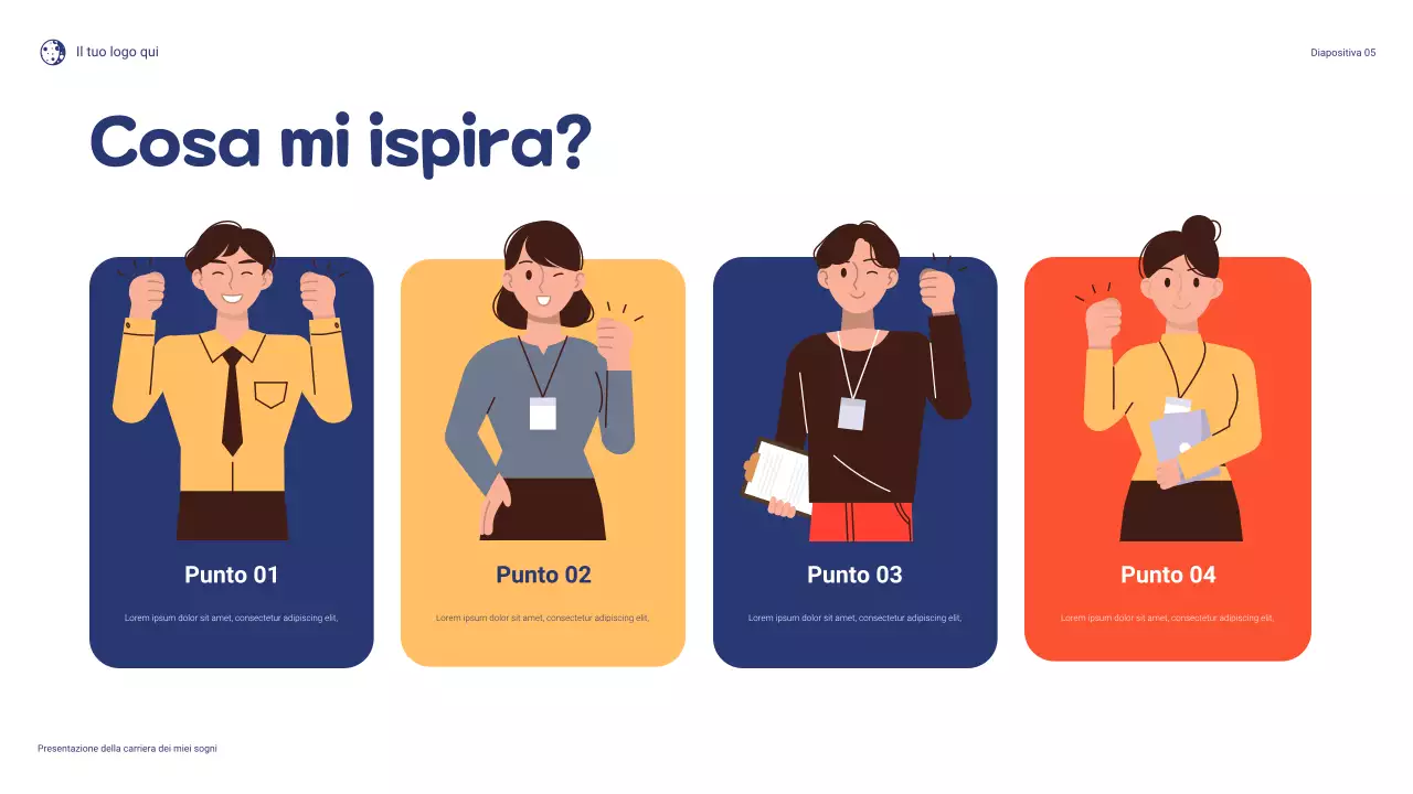 Presentazione del mio sogno di carriera: giocoso blu e arancione