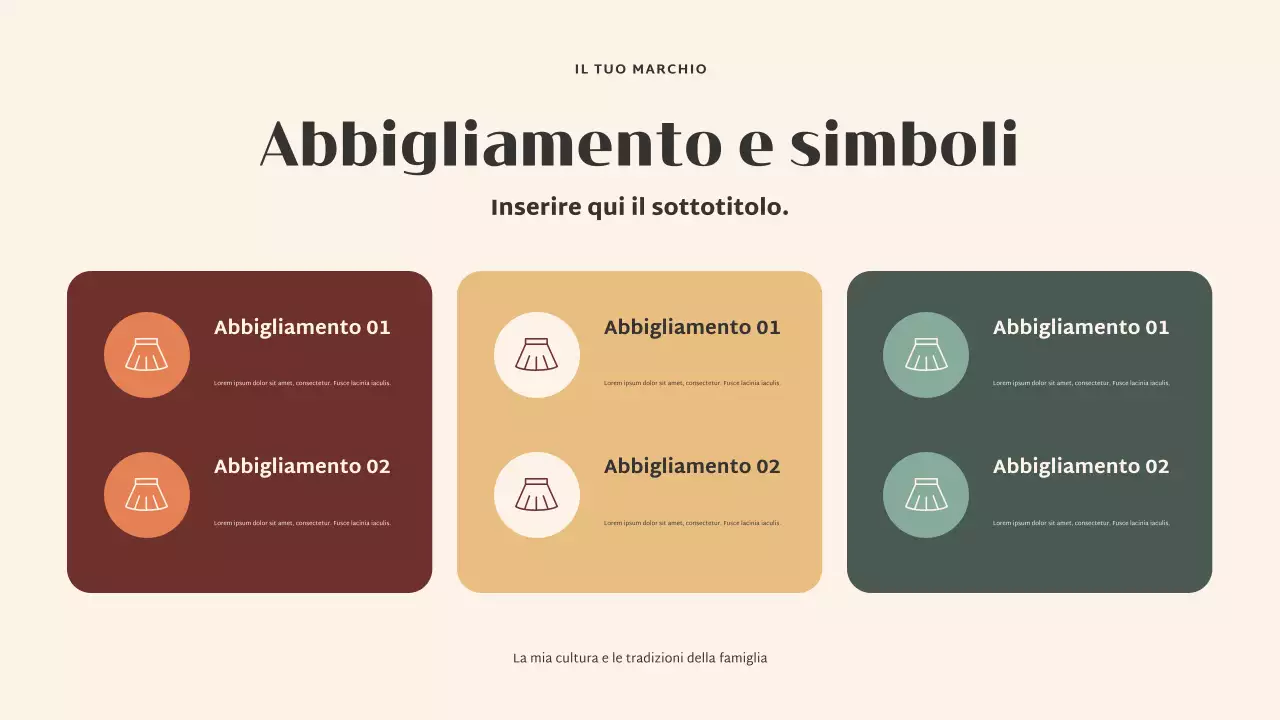 Presentazione della cultura elegante beige