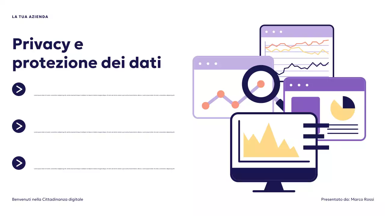 Presentazione sulla cittadinanza digitale futuristica blu