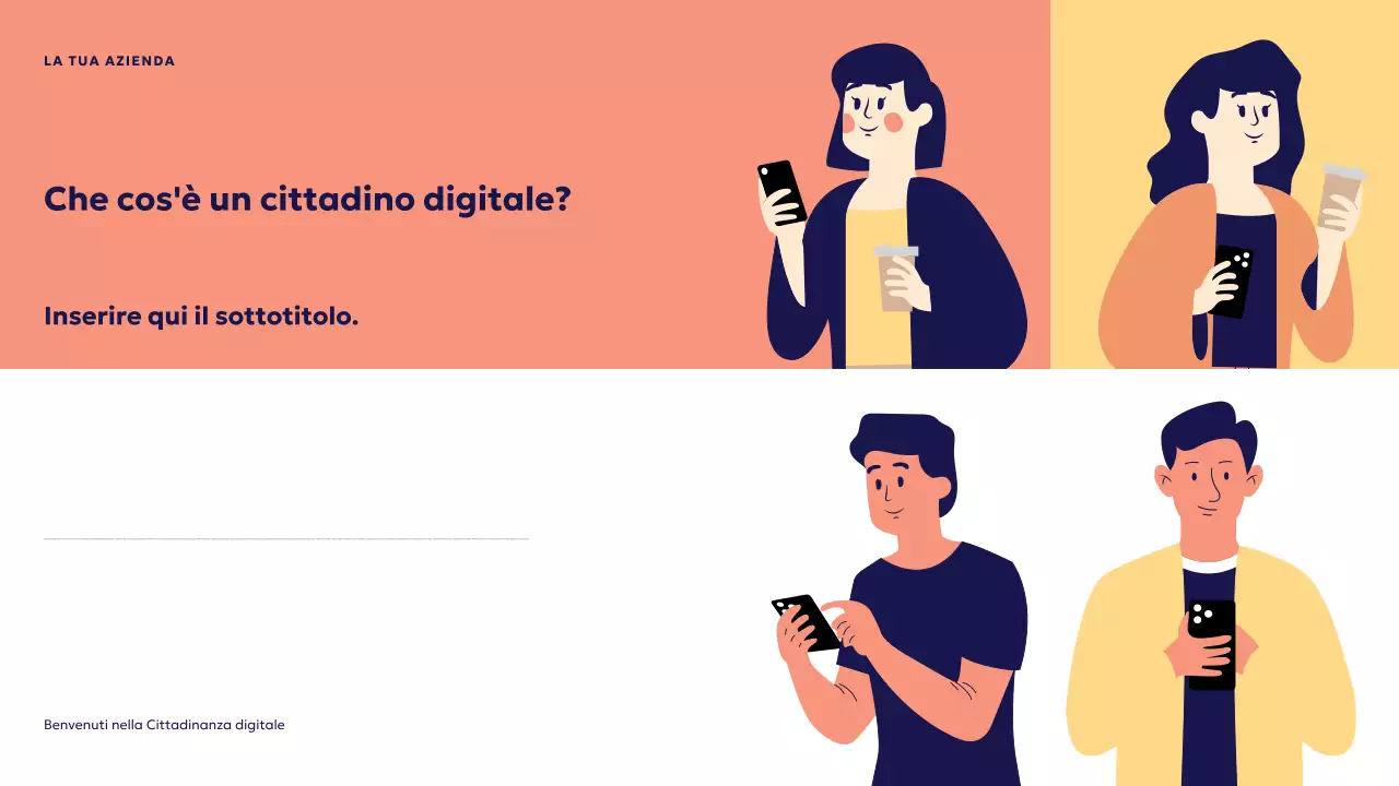 Presentazione sulla cittadinanza digitale futuristica blu