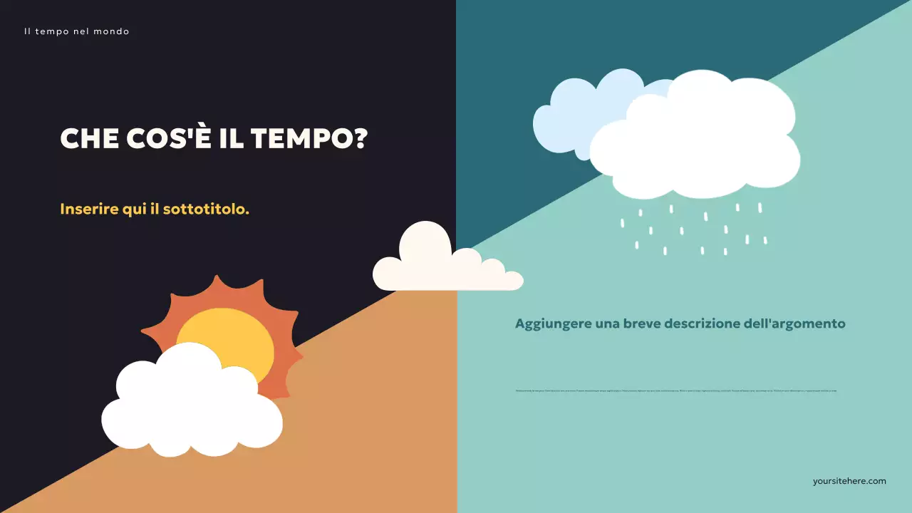 Presentazione del meteo moderno in verde acqua