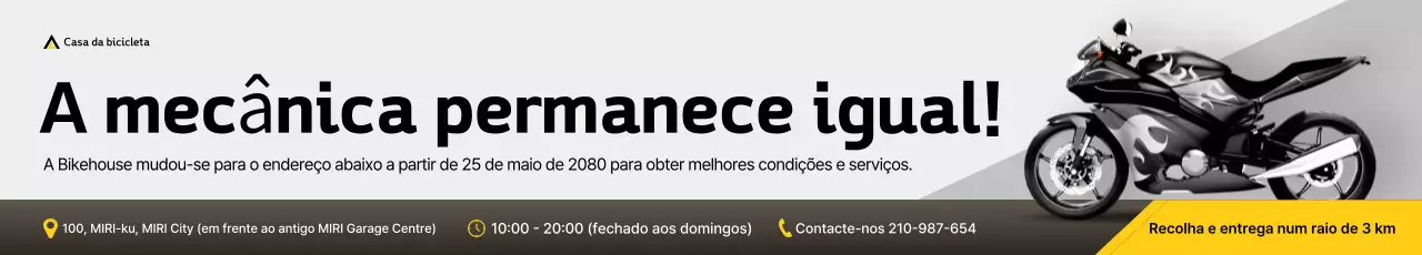 Aviso de oficina de reparo de motocicletas modernas pretas