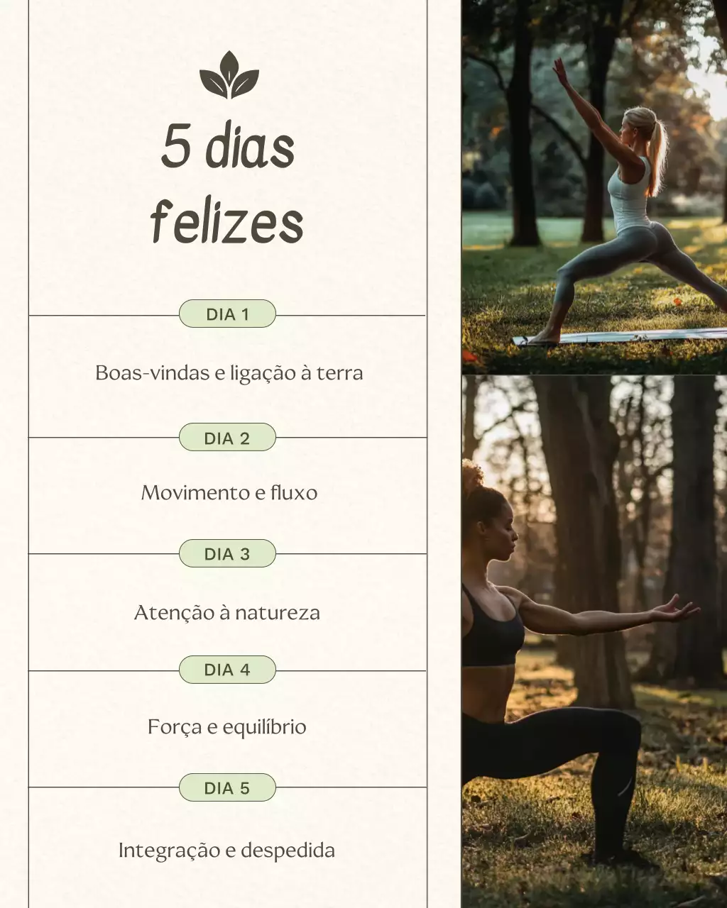 Postagem no Instagram com cronograma de bem-estar de ioga minimalista bege