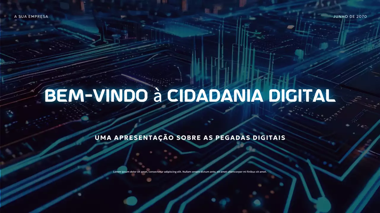 Apresentação de Cidadania Digital Futurista Azul