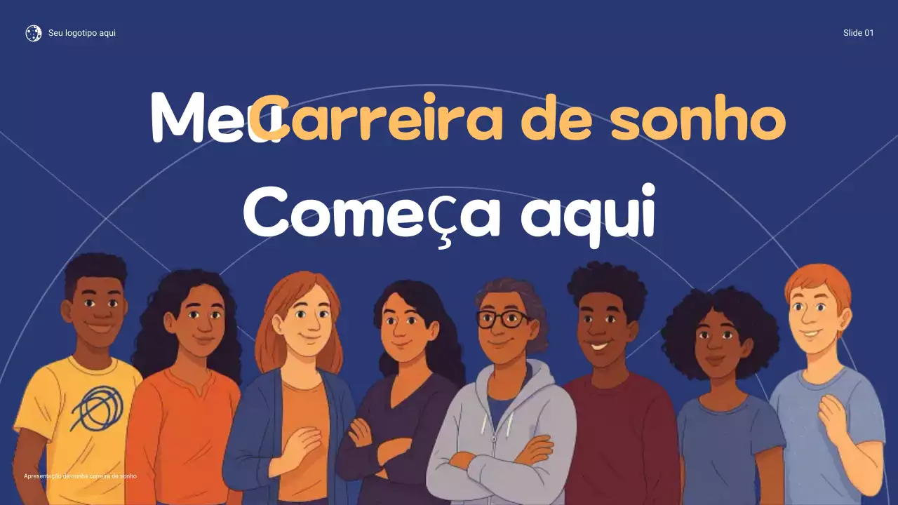 Apresentação "A Minha Carreira dos Sonhos" em Azul e Laranja