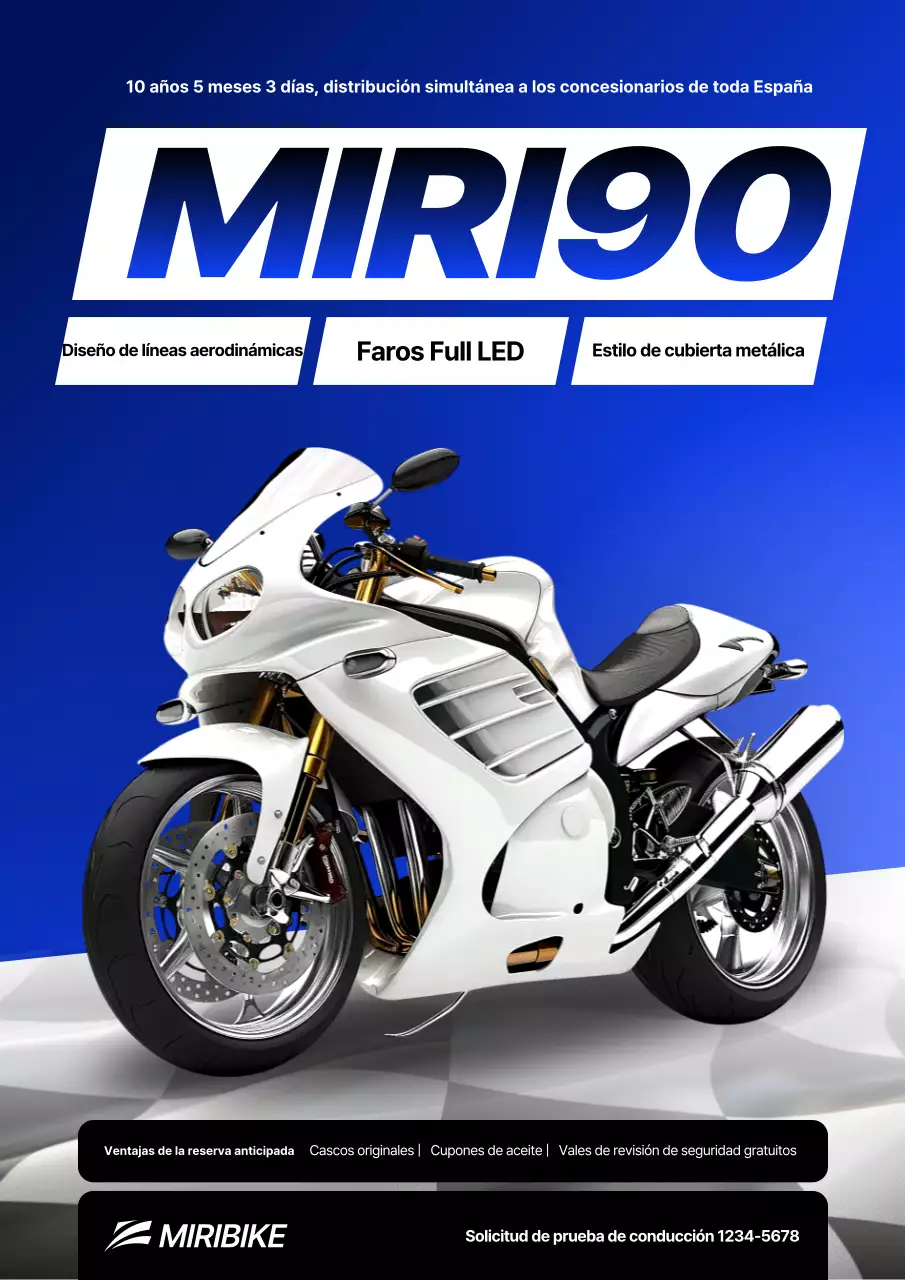 Promoción de lanzamiento de motocicletas modernas azules