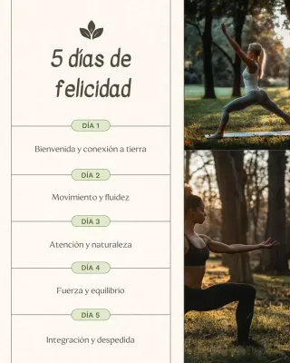 Publicación de Instagram del programa de bienestar de yoga minimalista beige