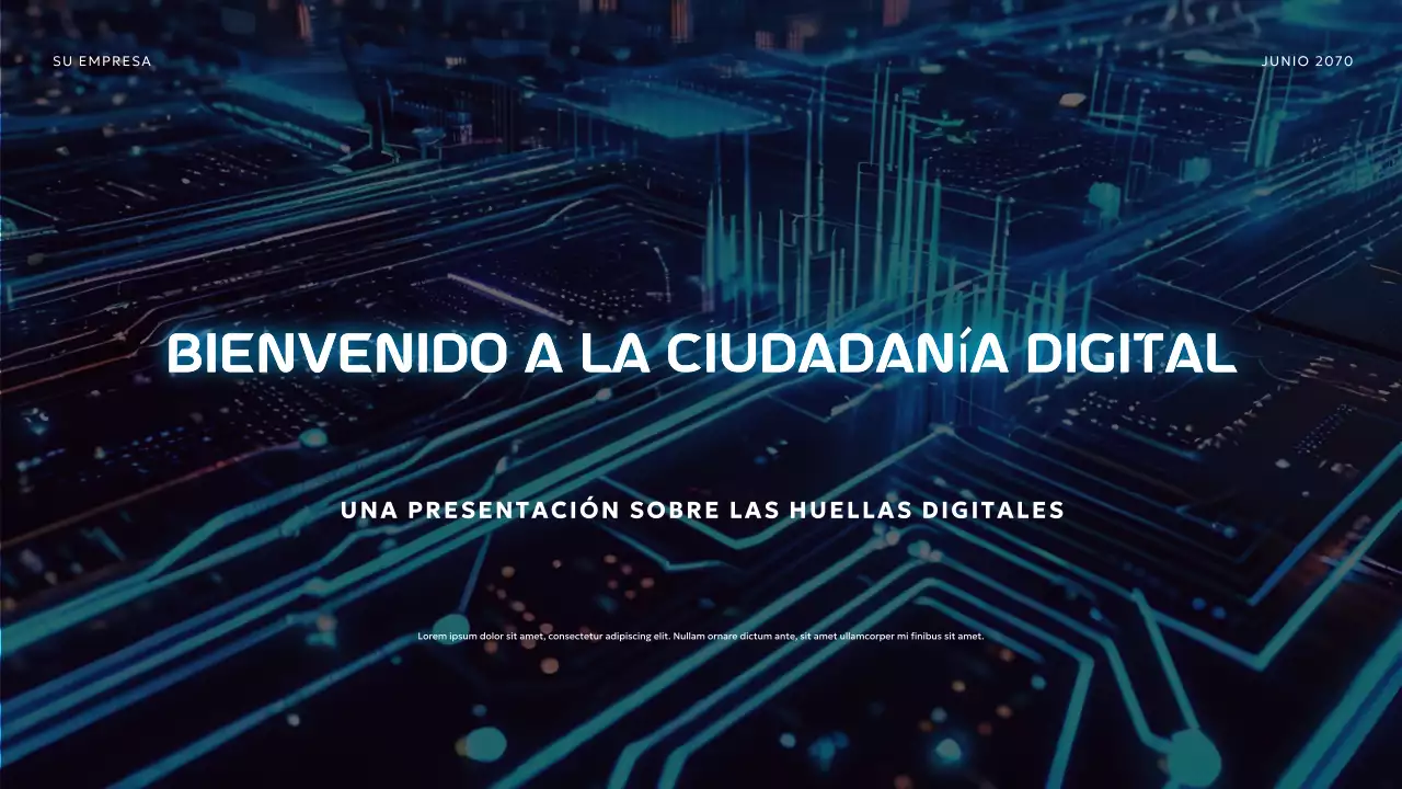 Presentación de la ciudadanía digital futurista azul