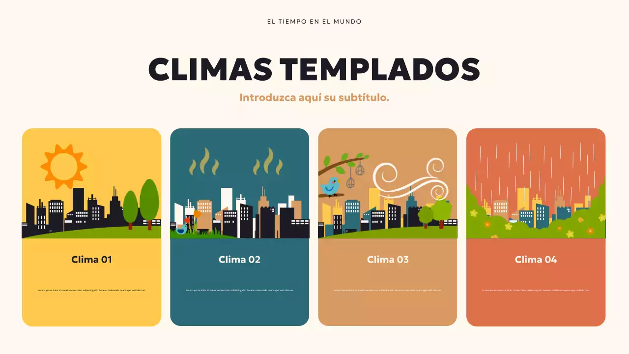 Presentación del clima moderno en verde azulado