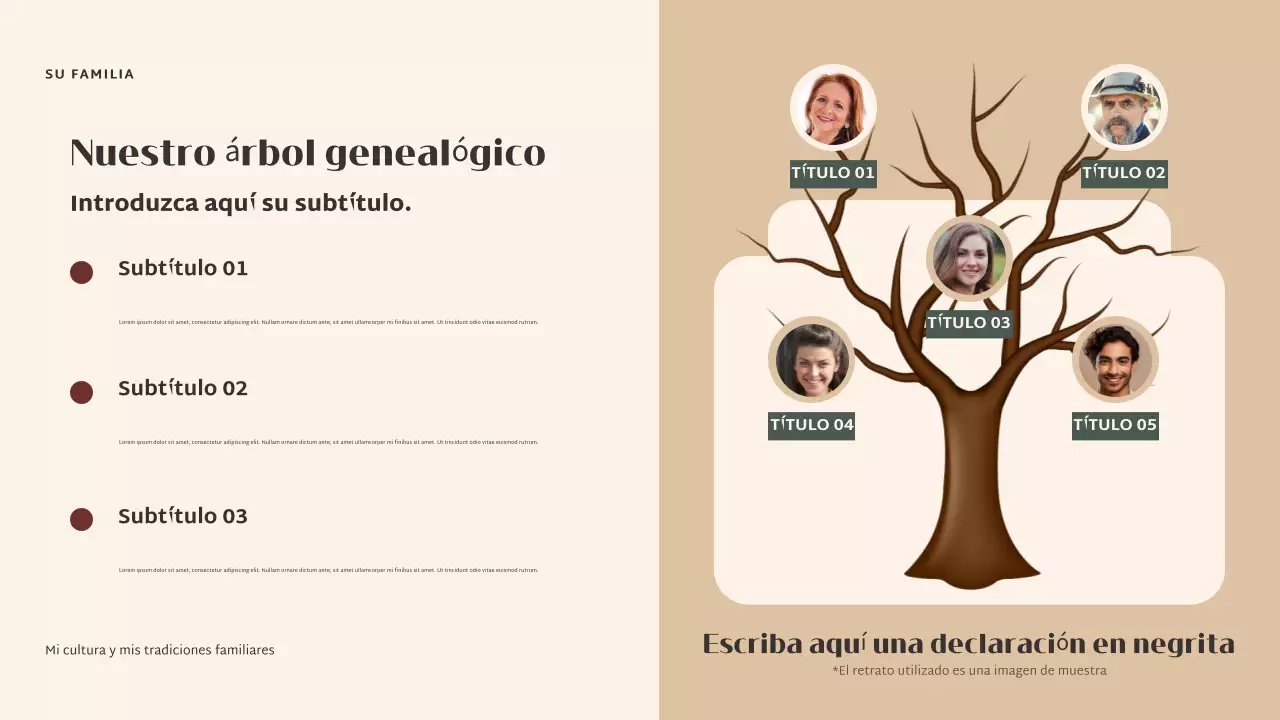 Presentación de la cultura elegante beige