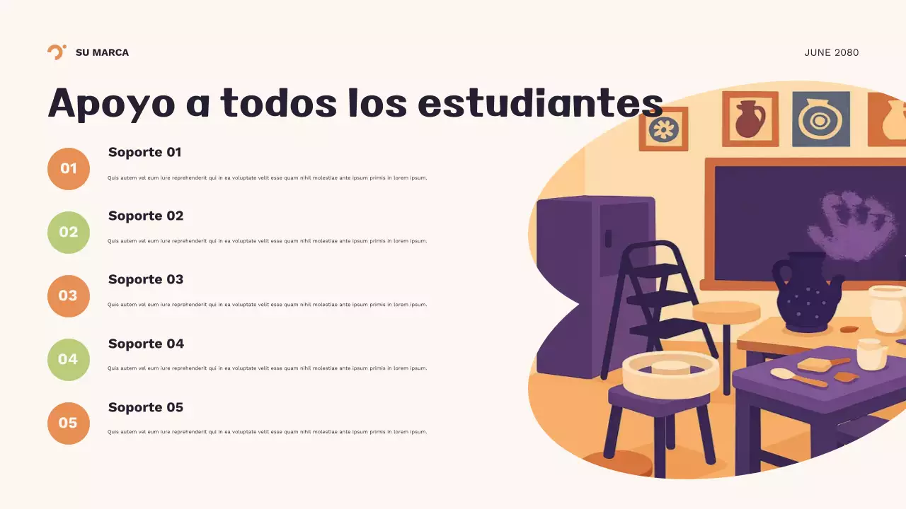 Presentación geométrica naranja del nuevo año escolar