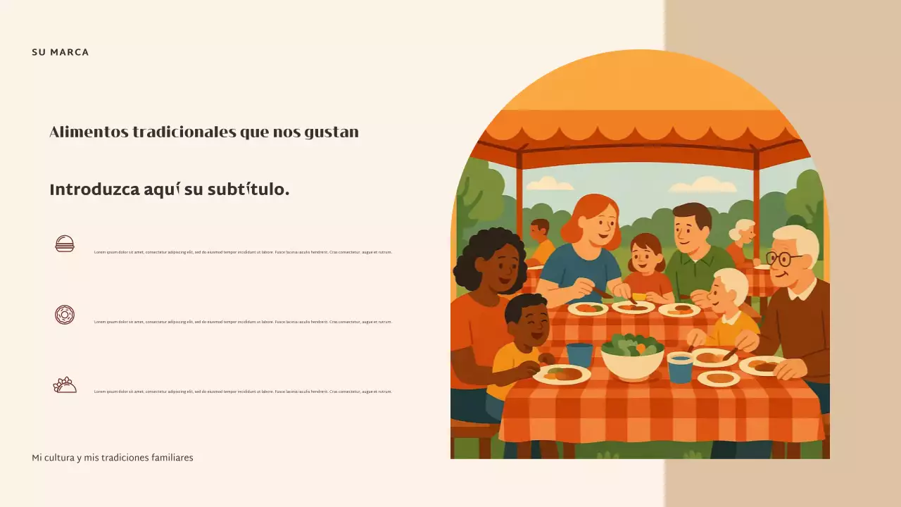 Presentación de la cultura elegante beige